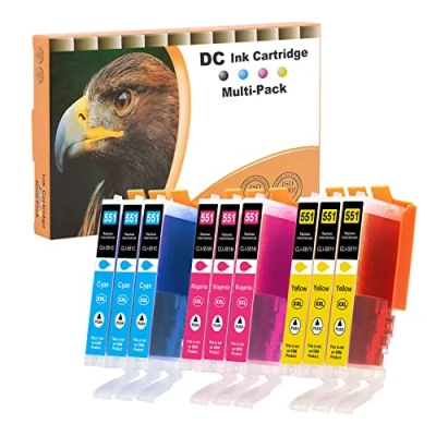 Afbeelding van D&amp;C 9 x inktcartridges, compatibel met Canon CLI 551 C/M/Y XL voor Pixma MG6650 MG7100 MG7150 MG7550 iP7200 iP7250 MG5400 Series MG5450 MG5550 MG5650 MG5655 MX725 MX99 MX9 20 iP. 8750 iX6850
