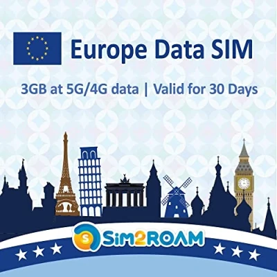 Afbeelding van Europa ALLEEN data SIM kaart 30 dagen 5G/4G LTE hoge snelheid prepaid simkaart Goede verbinding HERVULBAAR! (3 GB / dagen)