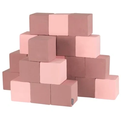 Afbeelding van KiddyMoon Foam Blokjes Voor Baby Zachte Blokken 24 Stuks Speelgoed Montessori Met En Veel Plezier Kinderen, Blokken: Erika Roze