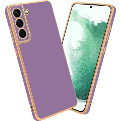 Afbeelding van Cadorabo Hoesje geschikt voor Samsung Galaxy S21 PLUS in Glossy Paars Goud Beschermhoes Case Cover van flexibel TPU silicone en met camerabescherming