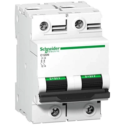 Afbeelding van Schneider electric c120n installatieautomaat 2 polig 10ka c karakteristiek 80a 6 modulen a9n18361