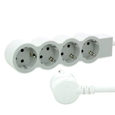 Afbeelding van Legrand, Stekkerdoos, Platte contactdoosstrook 4x stopcontact, 5 meter kabel wit grijs 694569 (4 x, CEE 32/5, 5 m)