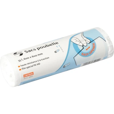 Afbeelding van Universal Plus vuilniszak 10 micron, ft 60 x cm, 35 liter, wit, rol van 50 stuks