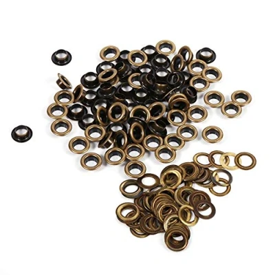 Afbeelding van Yosoo 8/10/12/14/17 mm antieke messing oogjes doorvoerset met ringen voor leer, canvas, kleding, schoenen, riemen, tassen, doe het zelf ambachten (maat: 8 100 sets)