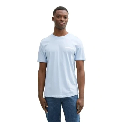 Afbeelding van TOM Tailor Denim Tshirt basic, Heren, Maat: Small, Light blue grey