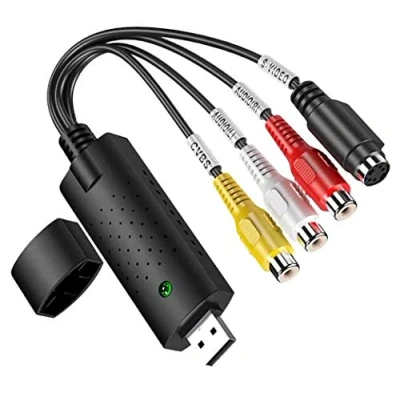 Afbeelding van GLER VHS naar digitale converter, USB 2.0 videoadapter met audio opname, ondersteuning voor NTSC, PAL, SECAM, video opnamekaart Windows 2000, XP/Vista