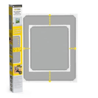 Afbeelding van EASYmaxx Insect Protect Telescopische insectenhor voor ramen, met voorgemonteerd frame, uittrekbare insectenbescherming, geïntegreerd muggennet, wit