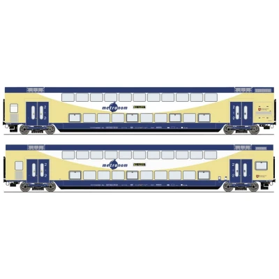 Afbeelding van Roco 6220106 H0 2 delige set dubbeldekswagons van de metronoom 2e klas DBPza