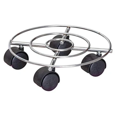 Afbeelding van WAGNER Plantentrolley CHROME Ø 23 x 6,5 cm I voor binnen Bloementrolley van verchroomd staal Bakwagen glanzend zilverkleurig, chroom Draagvermogen 60 kg 20093101