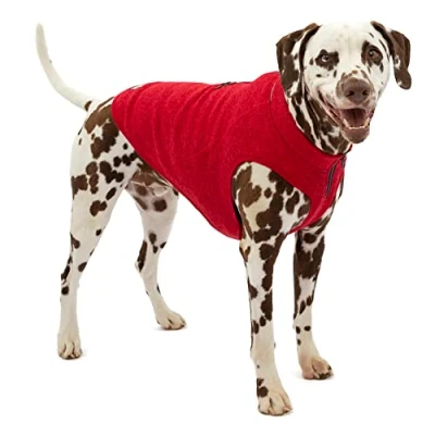 Afbeelding van Kurgo K9 Core Hondentrui Pullover voor Honden fleece vest Gebreide fleecevoering licht ritssluiting harnas Verstelbare hals gemêleerd rood 5 maten (M)