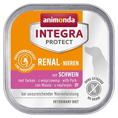 Afbeelding van Animonda Integra Protect dieetvoeding hondenvoer, nat voedsel bij chronische nierdoorbloeding efficiëntie, met varken, 11 x 150 g