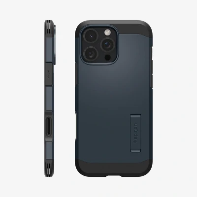 Afbeelding van Spigen Tough Armor T (AI) MagFit Case voor iPhone 16 Pro Max, Compatibel met MagSafe accessories hoesje Metal Slate
