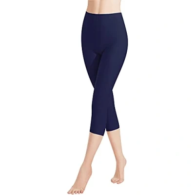 Afbeelding van Libella 1/3 stuks damesleggings, 3/4 broek van katoen, capribroek met hoge taille, kleurrijk, slim fit, fitnessbroek, meerkleurig 4161 VA, 1 marineblauw, S