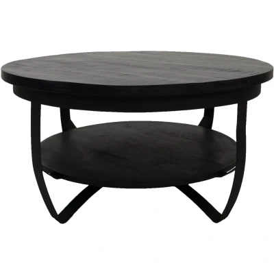 Afbeelding van Salontafel Cilamon 90 cm Zwart blad onderstel Meerdere afmetingen beschikbaar