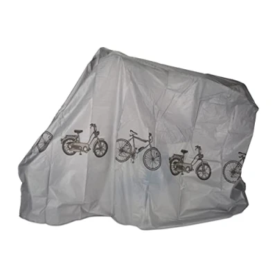 Afbeelding van Relaxdays fietshoes beschermhoes fiets weerbestendig 220 x 115 cm polyethyleen grijs