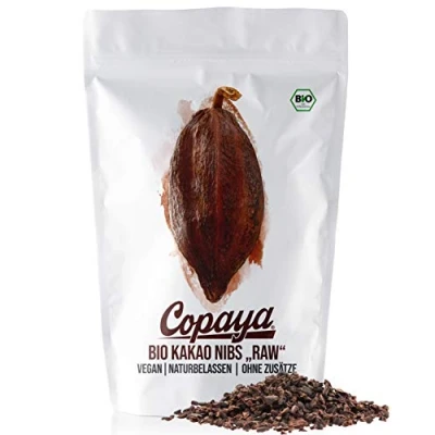 Afbeelding van Copaya Biologische cacao Nibs rauw zonder toevoegingen, cacaobonen uit Peruaanse cacaobonen, gecontroleerde premium bonen, ongeroosterd en ongezoet, probeerverpakking 250 g