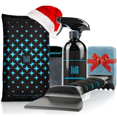 Afbeelding van King Kong State Winterset voor auto&#039;s, cadeauset van luchtontvochtigingskussen, ijskrabber, ruitenontdooierspray en microvezelspons