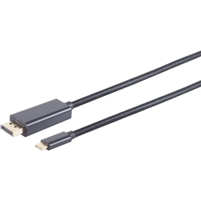 Afbeelding van USB C naar DisplayPort kabel met DP Alt Mode (4K 60 Hz) / zwart 1 meter