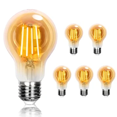 Afbeelding van Aigostar LED Filament A60 4W E27 fitting 2200K Amber Set van 5 stuks