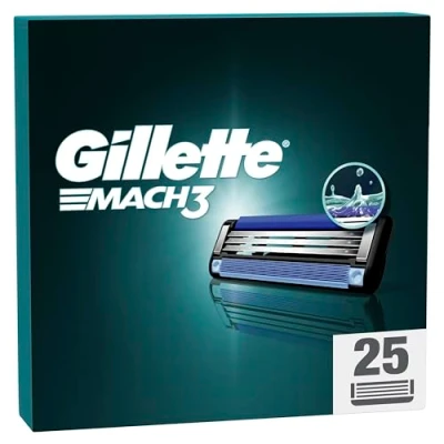 Afbeelding van Gillette Mach3 Scheermesjes Voor Mannen 25 Navulmesjes