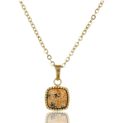 Afbeelding van My Bendel Ketting Met vierkante Picture Jasper hanger edelsteen luxe cadeauverpakking