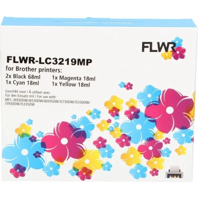 Afbeelding van FLWR Brother LC 3219XL Multipack zwart en kleur cartridge