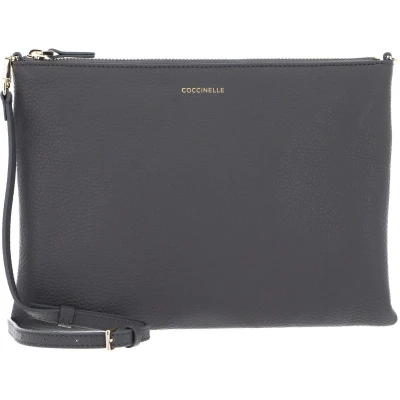 Afbeelding van COCCINELLE Leren Schoudertas Best Crossbody Bag Grafite Grijs