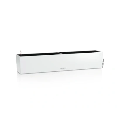 Afbeelding van LECHUZA BALCONERA Color 100 Plantenbak met uitneembare binnenbak bewateringssysteem ALL IN ONE set PON wit