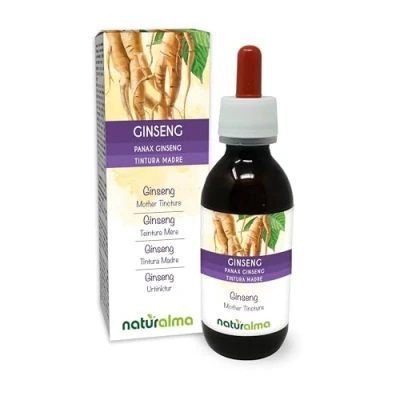 Afbeelding van Ginseng (Panax ginseng) wortels Alcoholvrije moedertinctuur Naturalma Vloeibaar extract druppels 120 ml Voedingssupplement Veganistisch