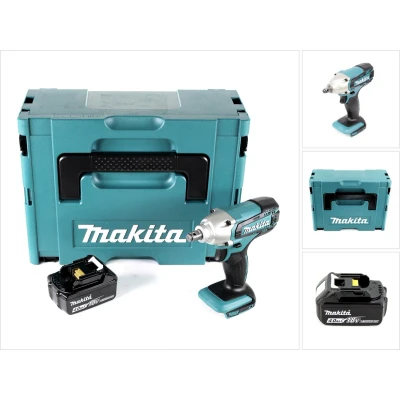 Afbeelding van Makita DTW 190 M1J 18V Li Ion accu slagmoersleutel in Makpac met 1x BL 1840 B 4.0 Ah LED display, zonder oplader
