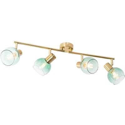 Afbeelding van QAZQA vidro Art Deco Plafondspot Spotje Opbouwspot 4 lichts L 77 cm Groen Woonkamer Slaapkamer Keuken