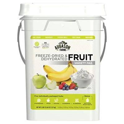 Afbeelding van Augason Farms Dehydrated and Freeze Dried Fruit Variety Pail, 25 jaar Shelf Life, Emergency Food Supply, Camping