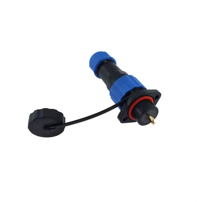 Afbeelding van Male + chassis square base 24V waterdichte connector 2 aderig IP68
