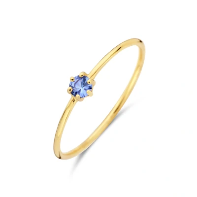 Afbeelding van 14K geelgoud ring met geboortesteen tanzaniet december 4027673 15
