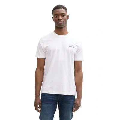Afbeelding van TOM Tailor Denim Printed Tshirt print, Heren, Maat: Medium, Outdoor white