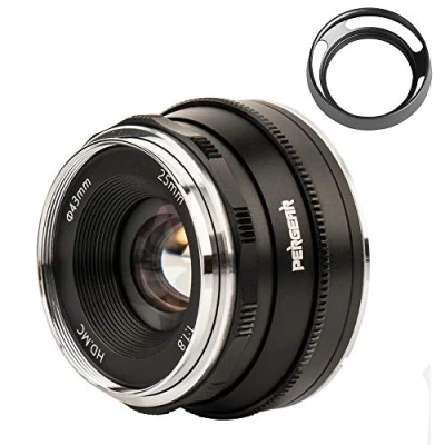 Afbeelding van Pergear 25mm F/1.8 Prime Lens zwart voor Fuji X mount A1 A10 A2 A3 A AT M1 XM2 T1 T3 T10 T2 T20 T30 Pro1 Pro2 E1 E2 E E2s E3