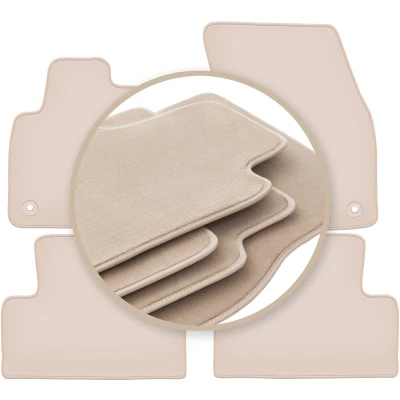 Afbeelding van Wielganizator Velours automatten beige, rubberen Fortuna, pasvorm voor Range Rover Evoque Combi (2011 2018) 4 delige vloermatten