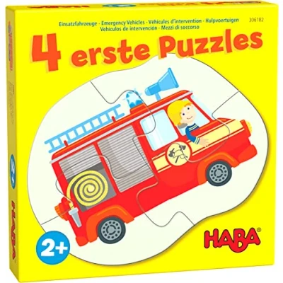 Afbeelding van Haba 4 in 1 Eerste puzzels Hulp voertuigen 2,3 en stukjes