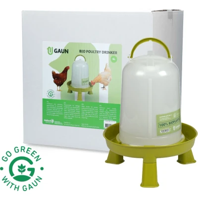 Afbeelding van Gaun Pluimvee drinktoren 100% gerecycled materiaal Waterdispenser 30x27x31cm Op pootjes 5 Liter Green Lemon