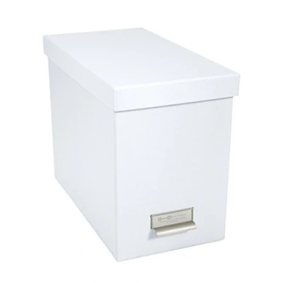 Afbeelding van Bigso Box of Sweden Opbergmap voor ordners stijlvolle organizerbox inclusief 8 hangmappen houder mappen van vezelplaat en papier wit