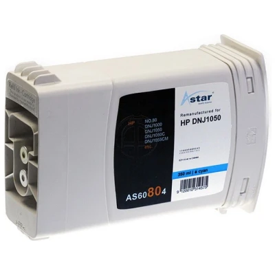 Afbeelding van AS60804 ASTAR HP 80 DNJ Inkt cyaan rebuilt Blister 350ml