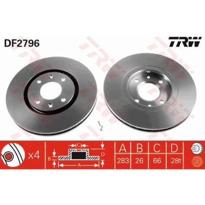 Afbeelding van Trw Remschijf DF2796