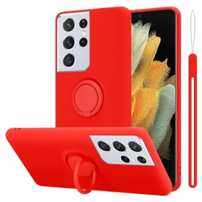 Afbeelding van Cadorabo Hoesje geschikt voor Samsung Galaxy S24 ULTRA in LIQUID ROOD Beschermhoes van TPU silicone Case Cover met