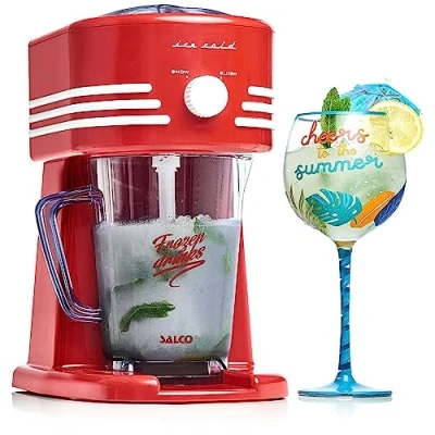 Afbeelding van Salco slush ijsmaker ijsmachine, 2 bedrijfsmodi voor grof en fijn ijs, retro design, 15 watt, incl. 1 liter kruik