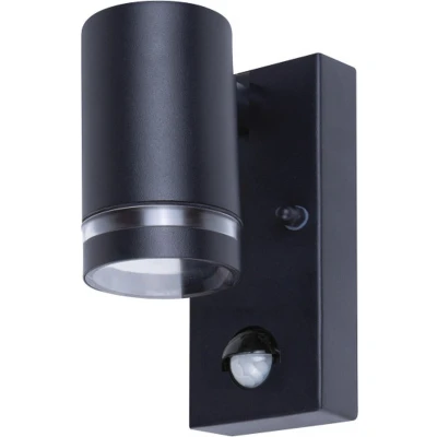 Afbeelding van Integral buiten wandlamp staal zwart met sensor IP54 voor 1x GU10 LED lamp (niet inbegrepen)