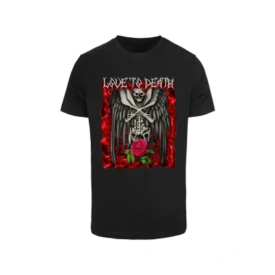 Afbeelding van Mister TEE LOVE TO Death Tshirt print, Heren, Maat: Medium, Black