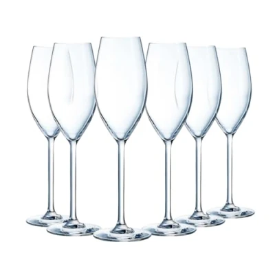 Afbeelding van Chef&amp;Sommelier Cheer Up Collection 6 champagneglazen à 24 cl van kristalglas moderne en elegante glazen weerstand buiten de norm absolute transparantie