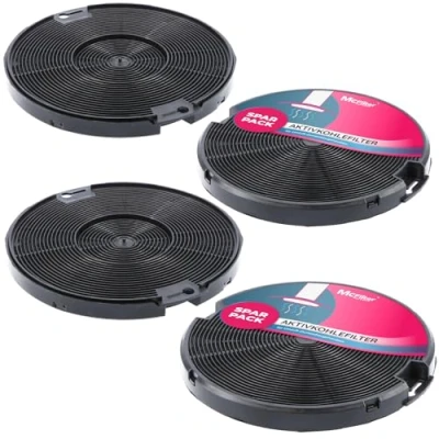 Afbeelding van 4 x actieve koolfilter Ø 150 mm EFF75 voor afzuigkap, geschikt koolstoffilter AEG 405509371/2, Faber 112.0067.944 + 112.0254.245, NYTTIG FIL 500 filter Abs Trekkap