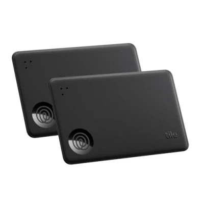 Afbeelding van Tile by Life360 Slim (2024) Portemonneefinder, Bluetooth tracker en itemfinder voor bagagelabels, paspoorten meer. Zowel iOS als Android compatibel. Telefoonfinder. 2 Pack (zwart)