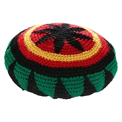 Afbeelding van HunterBee Rasta Set Hoed Jamaicaanse Reggae Regenboog Skullcap Voor Maskerade Kostuum Accessoires, Kleurrijk, L